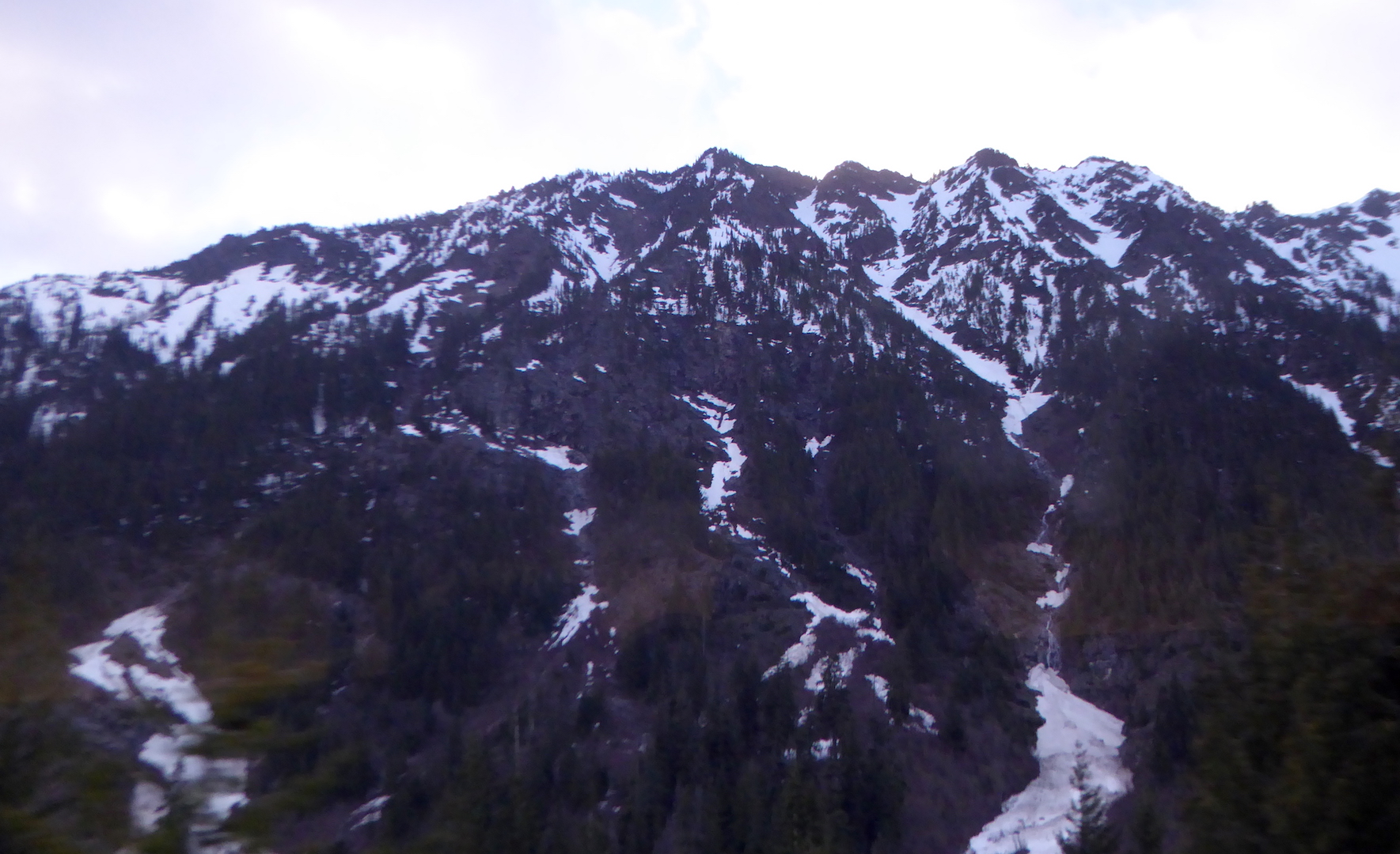 Sparsely snow covered mountain