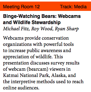 screen shot of description of conference presentation