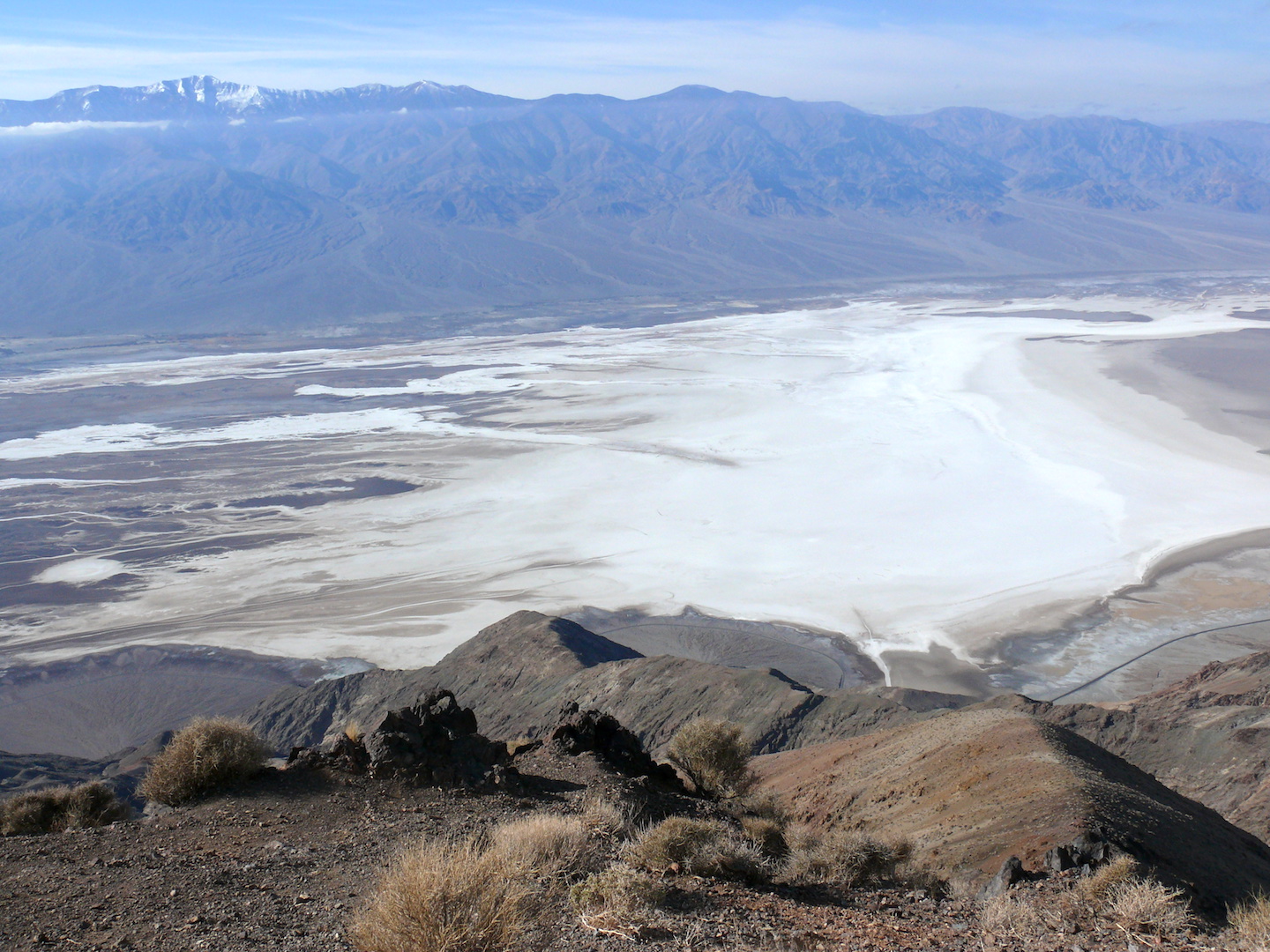 View of salt flats and mountains