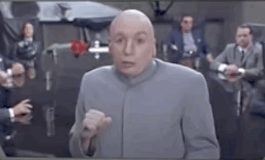 GIF of Dr. Evil from movie Austin Powers. Camera zooms in on his face while text says, "Vote for 747